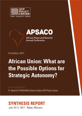 African Union: What Are the Possible Options for Strategic Autonomy?