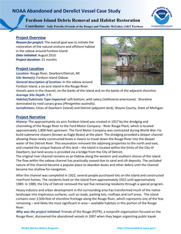 NOAA Abandoned and Derelict Vessel Case Study