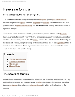 Haversine Formula - Wikipedia, the Free Encyclopedia