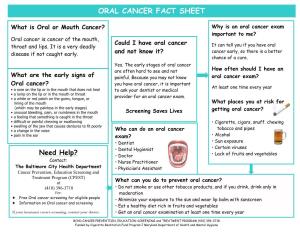 Oral Cancer Fact Sheet