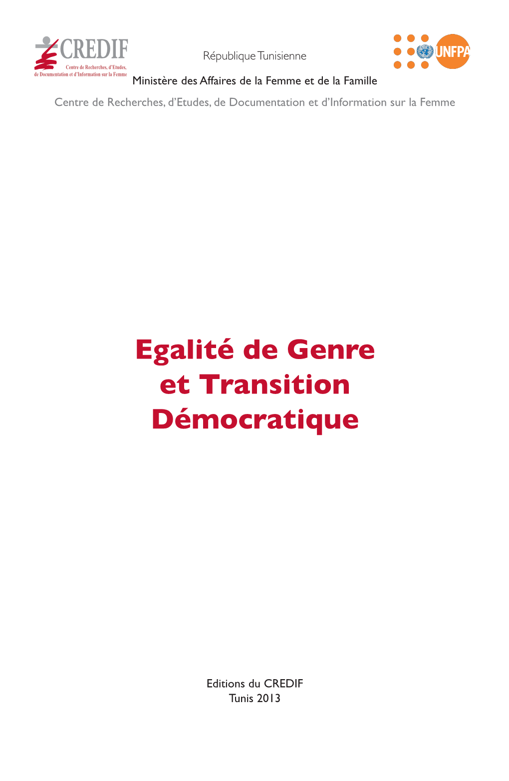 Egalité De Genre Et Transition Démocratique CREDIF