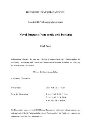 Novel Fructans from Acetic Acid Bacteria