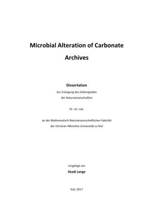 Microbial Alteration of Carbonate Archives