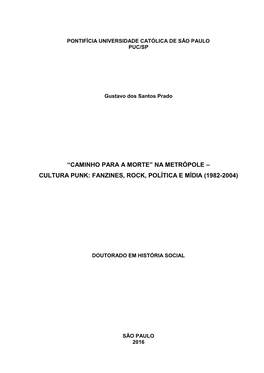 Cultura Punk: Fanzines, Rock, Política E Mídia (1982-2004)