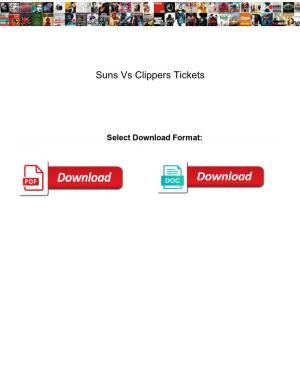 Suns Vs Clippers Tickets