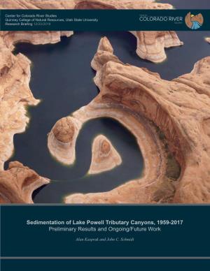 Sedimentation of Lake Powell Tributary Canyons, 1959-2017 Preliminary Results and Ongoing/Future Work
