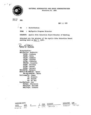 Minutes of the Apollo Site Selection Board Meeting May 7, 1970