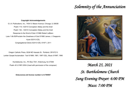 Solemnity of the Annunciation