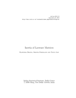 Inertia of Loewner Matrices