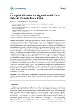 A Coupled Allocation for Regional Initial Water Rights in Dalinghe Basin, China