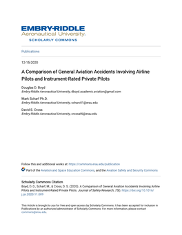 A Comparison of General Aviation Accidents Involving Airline Pilots and Instrument-Rated Private Pilots