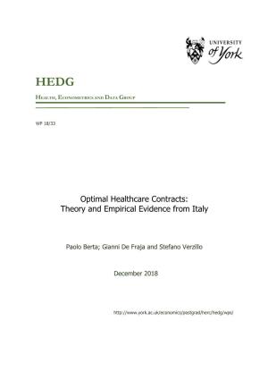 Optimal Healthcare Contracts: Theory and Empirical Evidence from Italy
