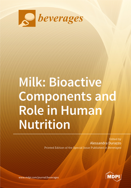 Milk: Bioactive Components and Role in Human Nutrition