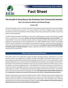 Fact Sheet: the Growth in Greenhouse Gas Emissions From