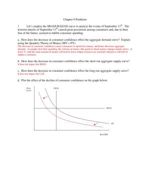 Chapter 9 Problems 1 Let's Employ the SRAS/LRAS/AD Curve To