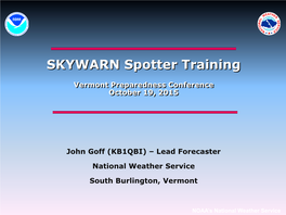 Skywarn Training, Part I