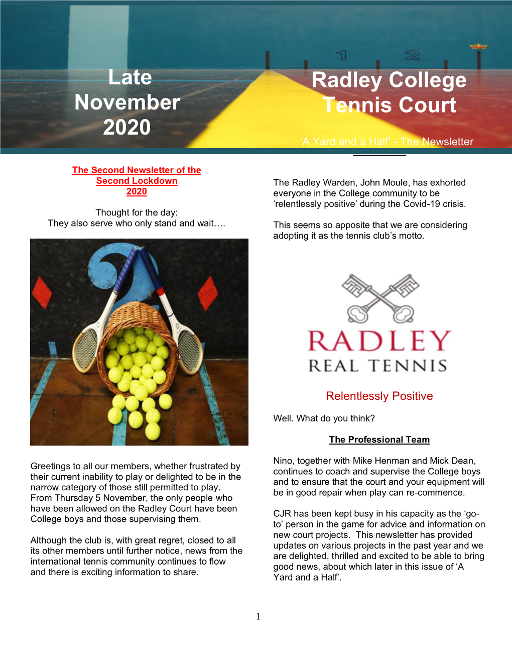 Radley College Tennis Court Late November 2020