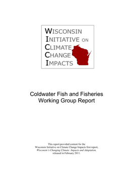 Coldwater Fish and Fisheries Working Group Report