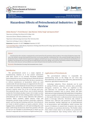 Hazardous Effects of Petrochemical Industries: a Review
