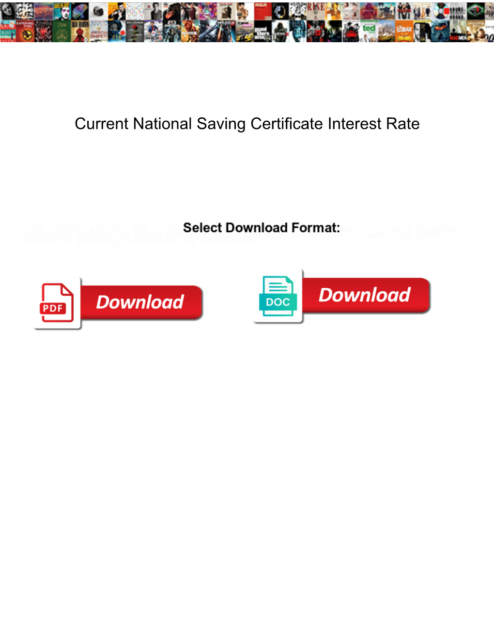 Current National Saving Certificate Interest Rate