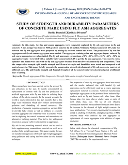 Study of Strength and Durability Parameters of Concrete Made Using