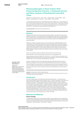 Pharmacotherapies in Heart Failure with Preserved Ejection Fraction: a Systematic Review and Meta-Analysis of Randomized Controlled Trials