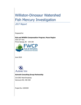 Williston-Dinosaur Watershed Fish Mercury Investigation 2017 Report