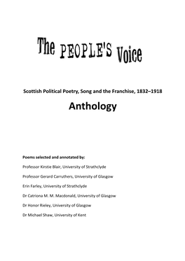The People's Voice Anthology: 1918 Only