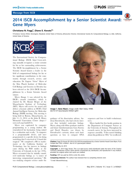 2014 ISCB Accomplishment by a Senior Scientist Award: Gene Myers