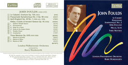 JOHN FOULDS (1880-1939) 1 Le Cabaret, Overture Op