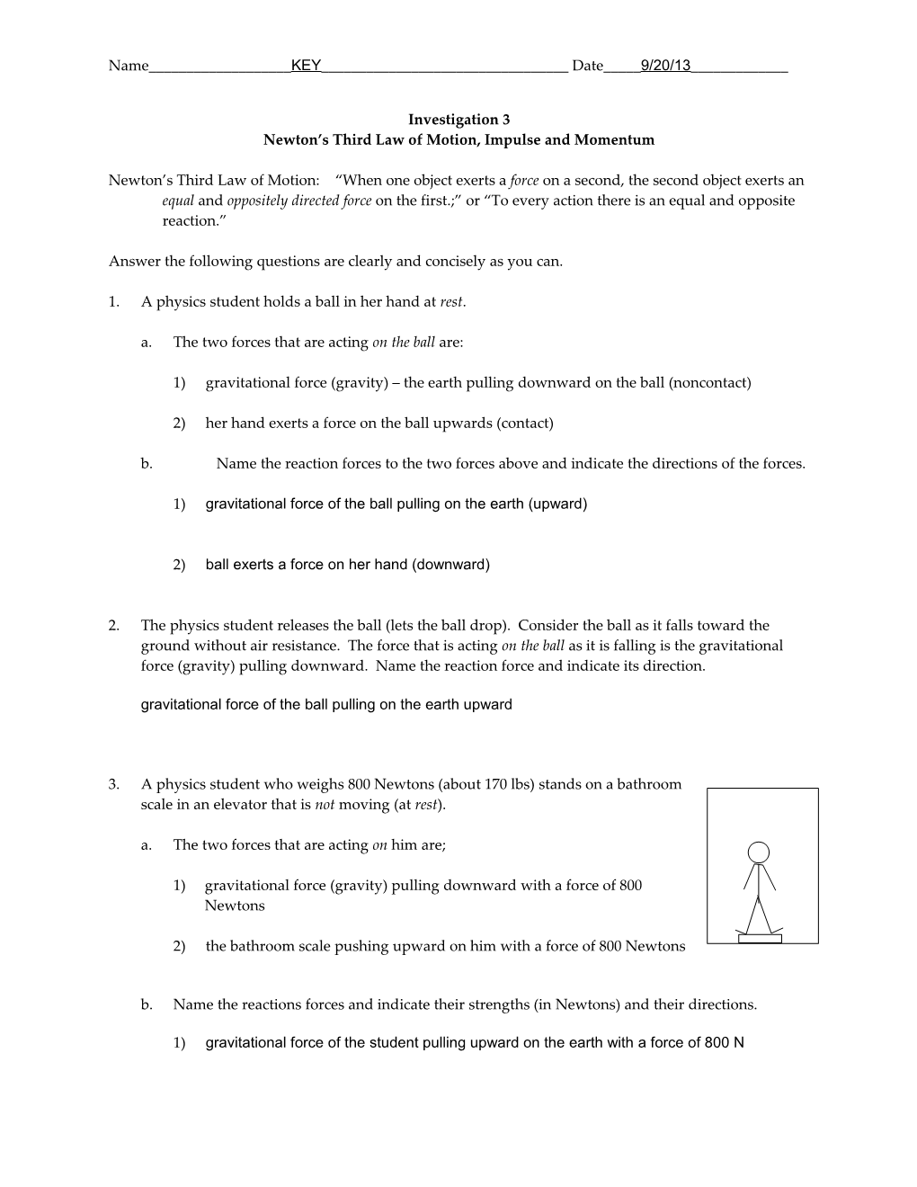 Newton S Third Law of Motion, Impulse and Momentum