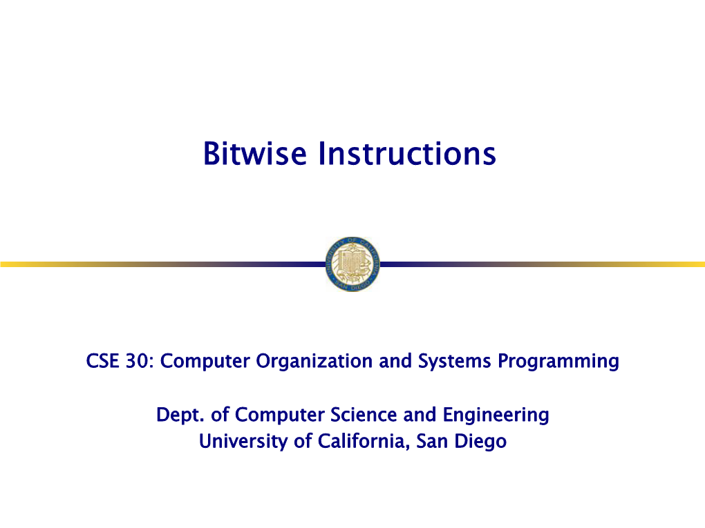 Bitwise Instructions