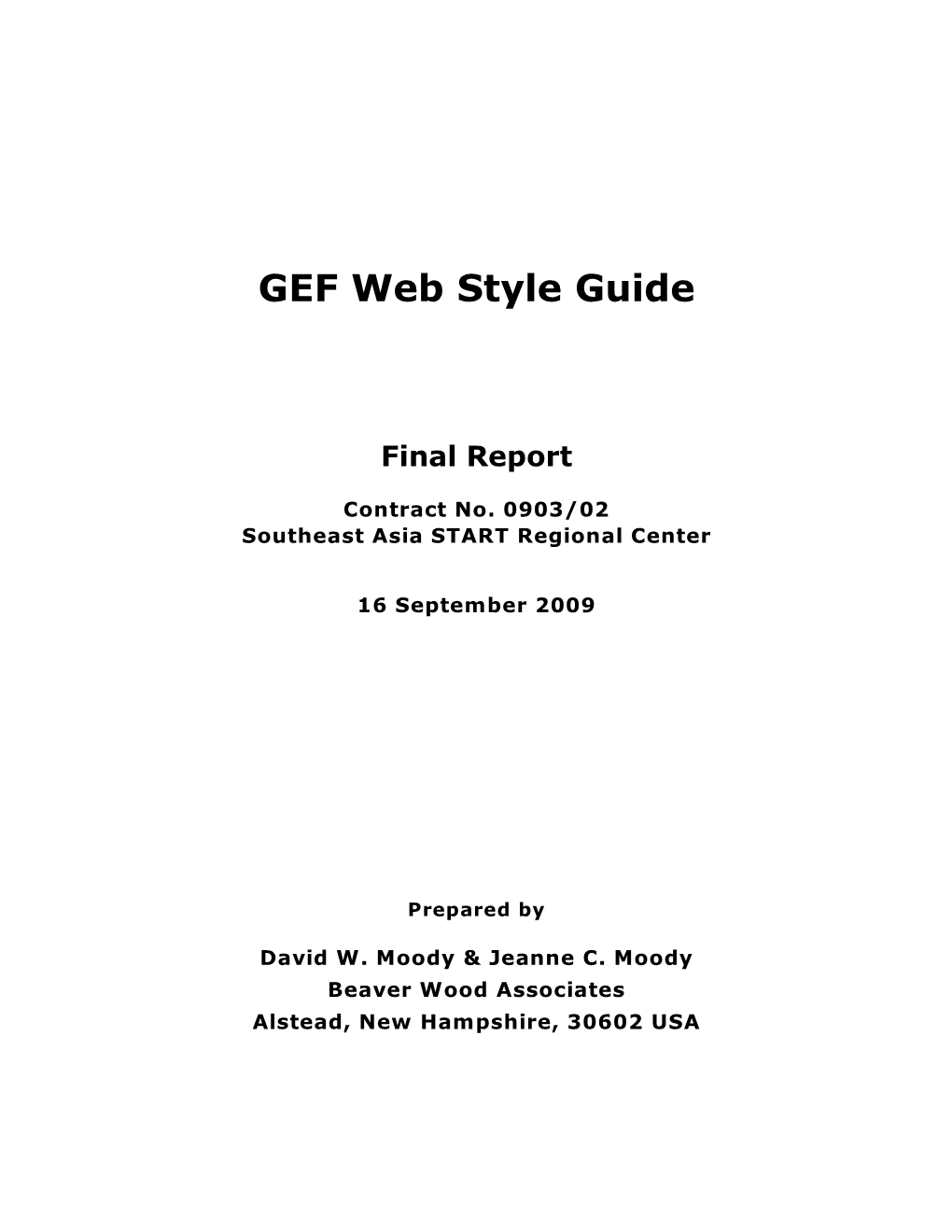 GEF Web Style Guide