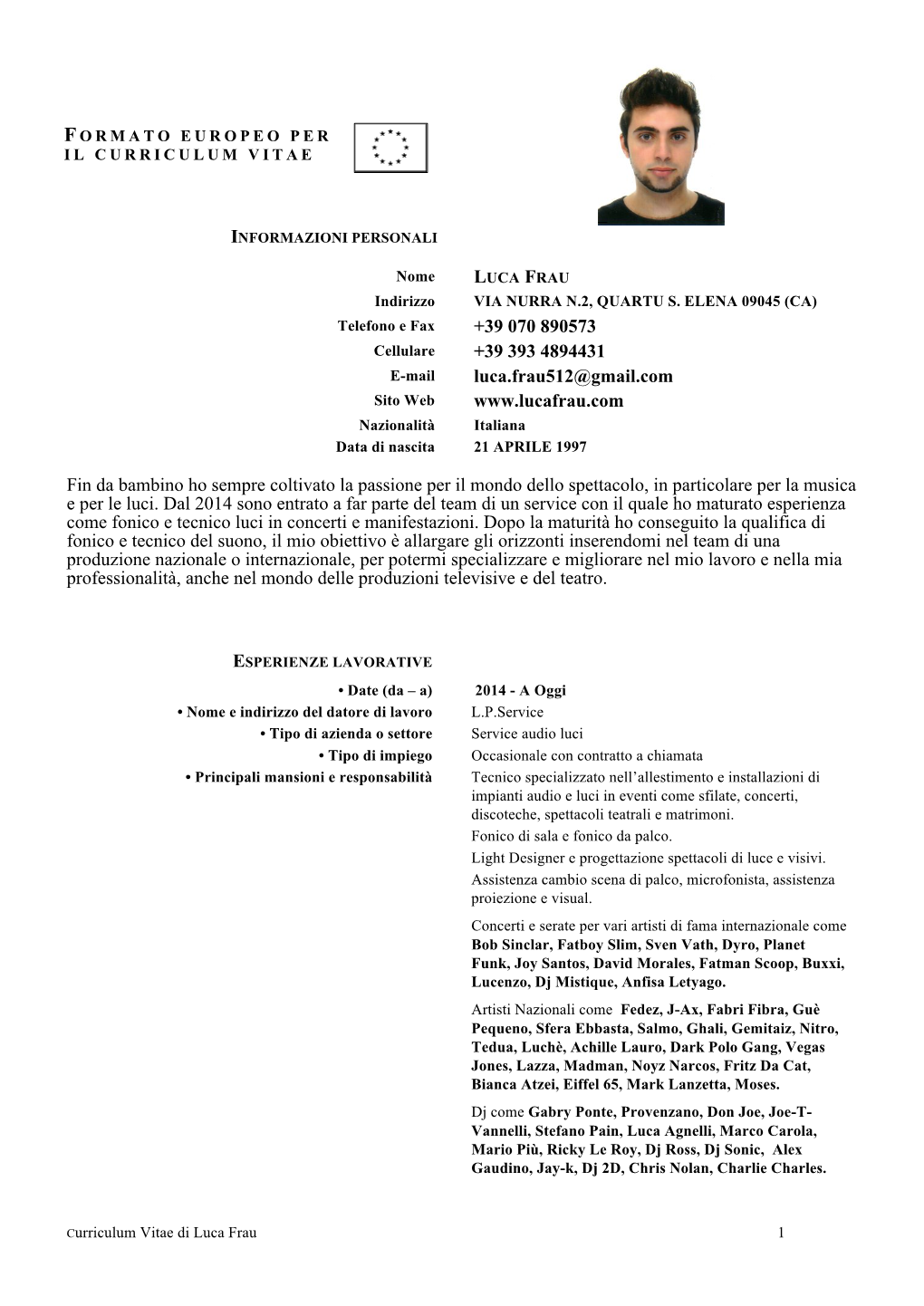 Curriculum Vitae Luca 2019 Versione 7