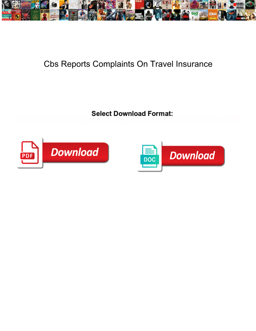 Cbs Reports Complaints on Travel Insurance