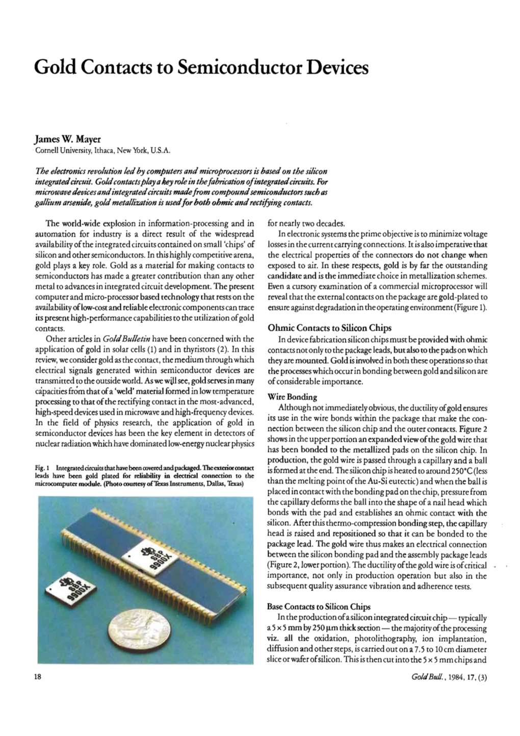 Gold Contacts to Semiconductor Devices