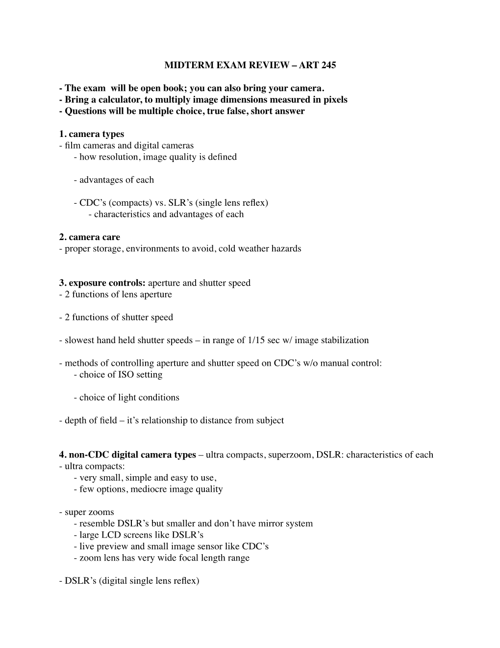 Midtm Review 245 Spr 10