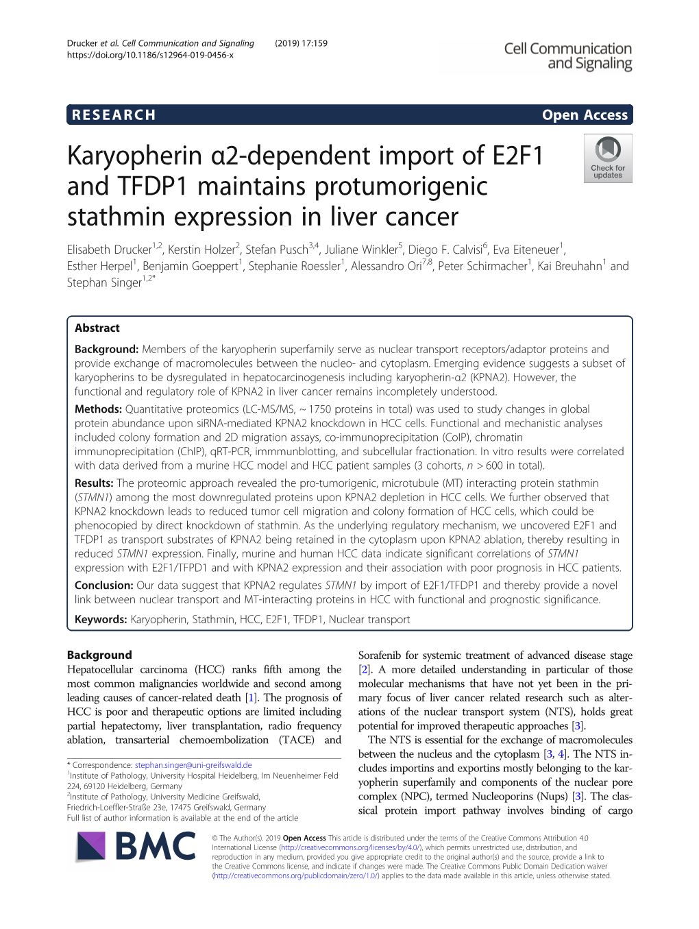 Karyopherin Α2-Dependent Import of E2F1 and TFDP1 Maintains