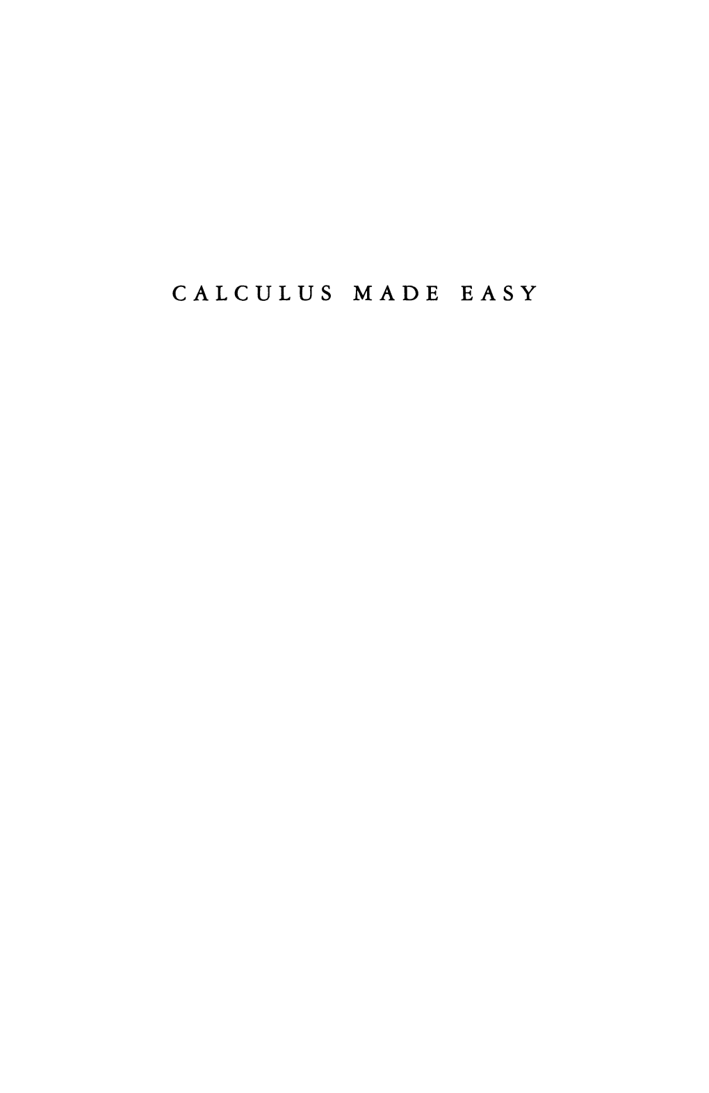 Calculus Made Easy Books by Martin Gardner