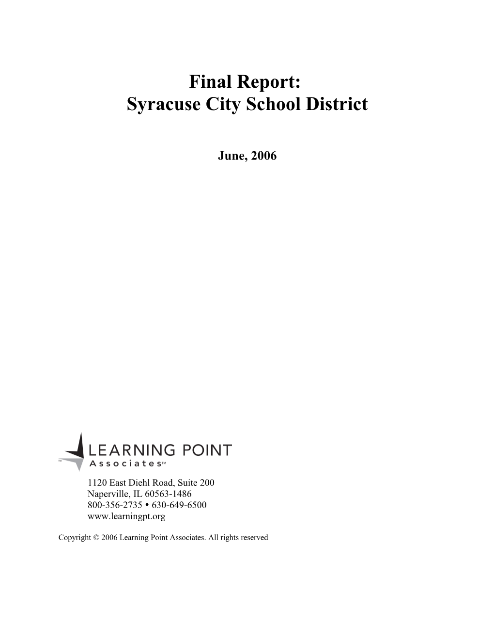 Final Report: Syracuse City School District