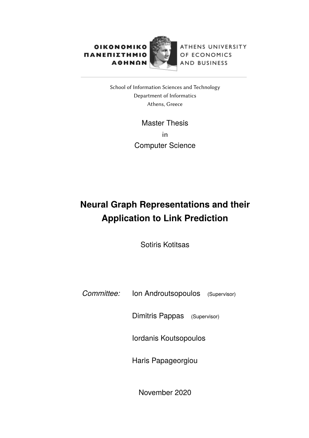 Neural Graph Representations and Their Application to Link Prediction