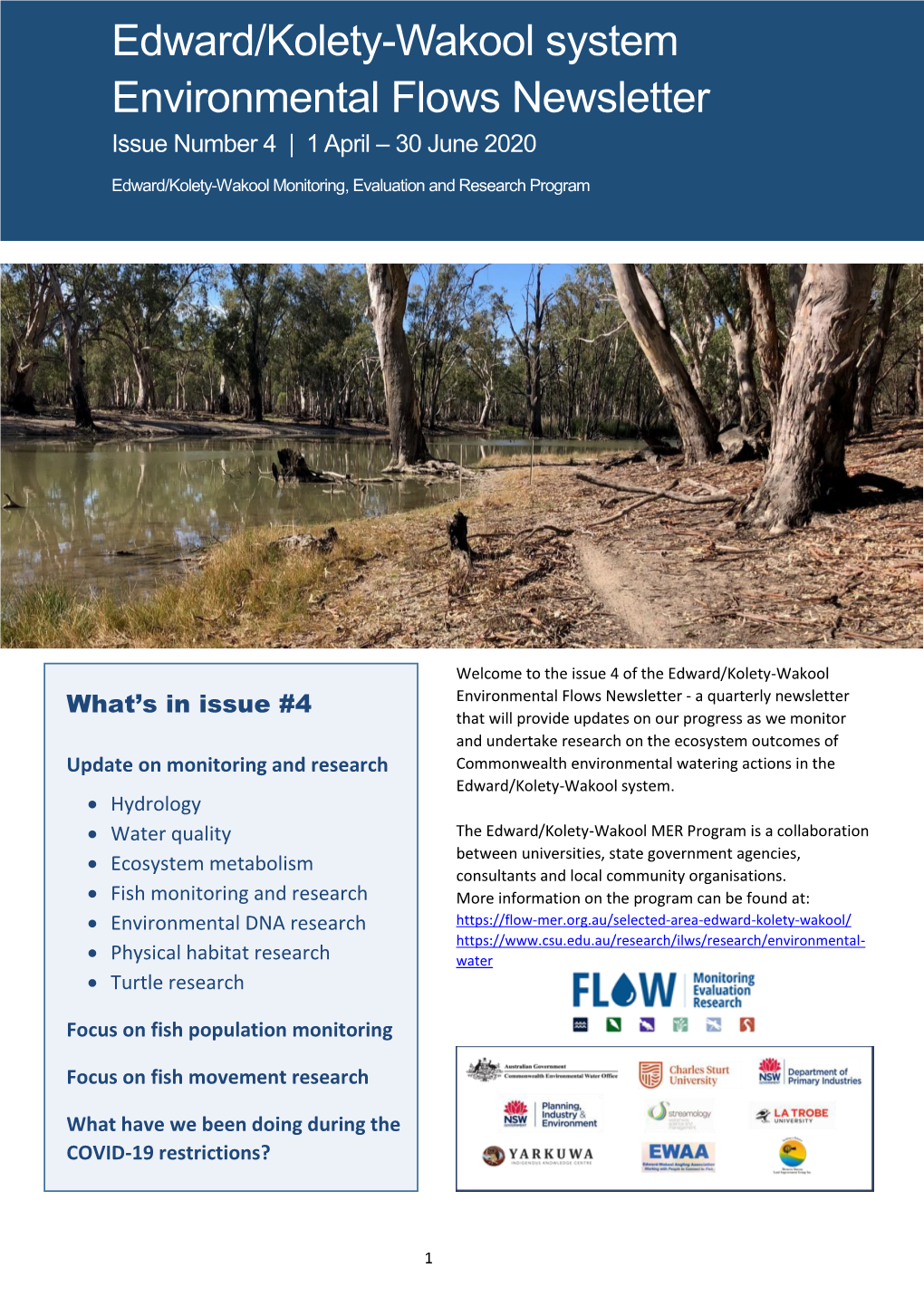 Edward/Kolety-Wakool System Environmental Flows Newsletter, Issue 4