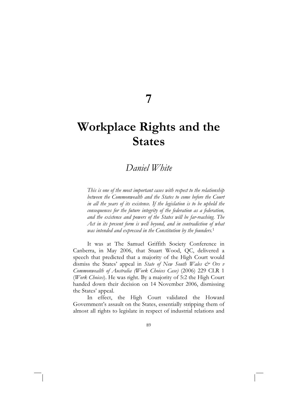 7 Workplace Rights and the States