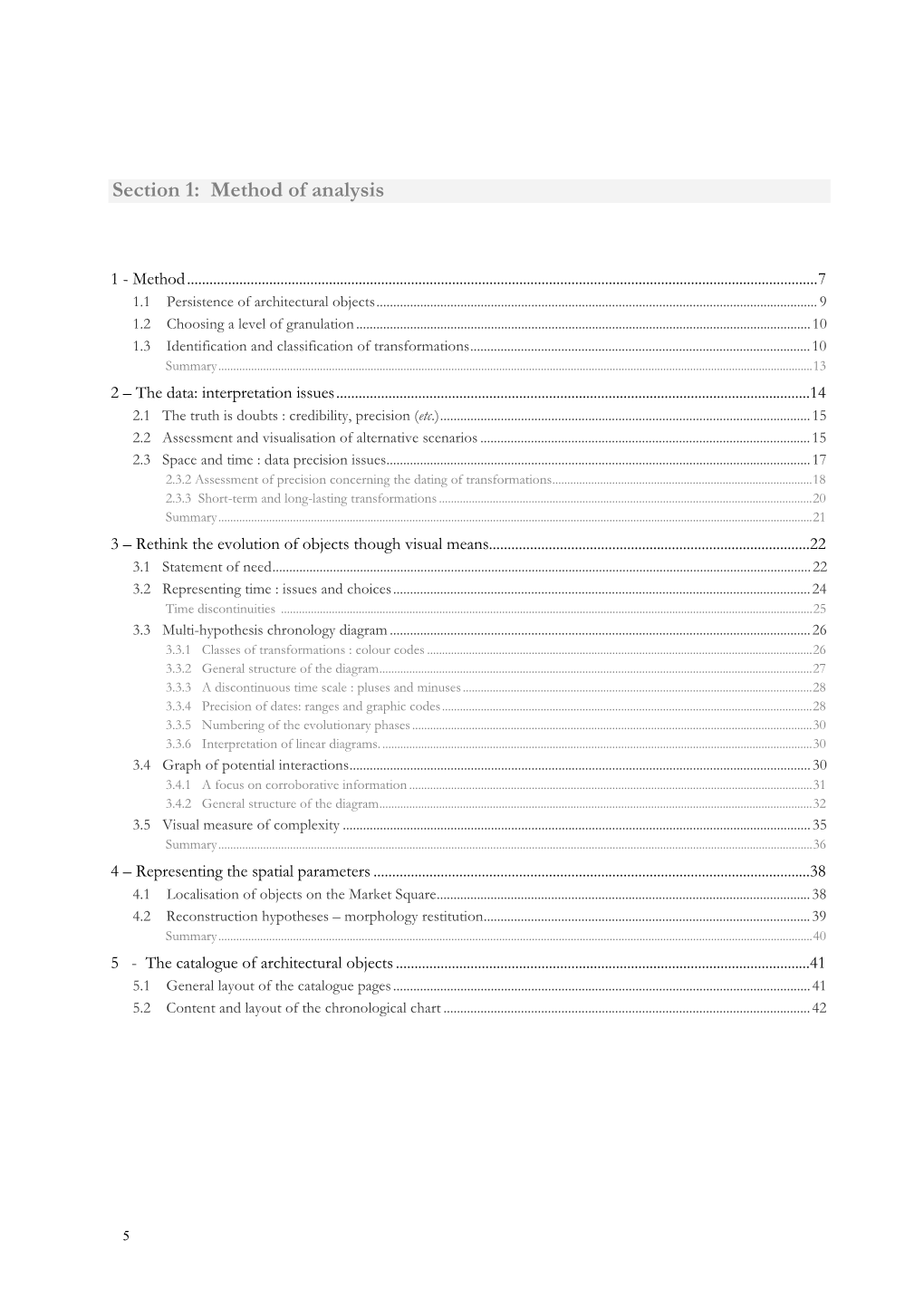 Section 1: Method of Analysis