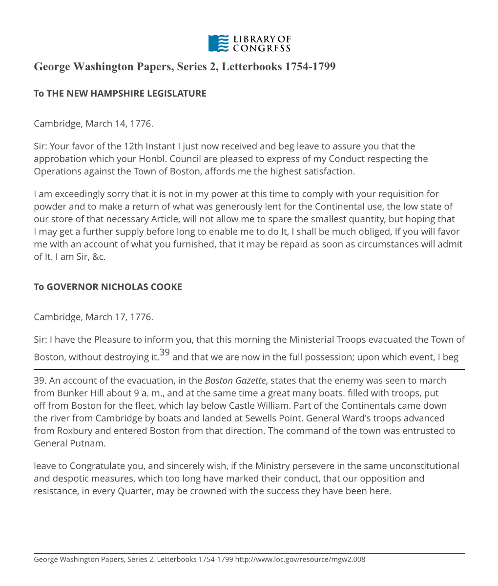 George Washington Papers, Series 2, Letterbooks 1754-1799