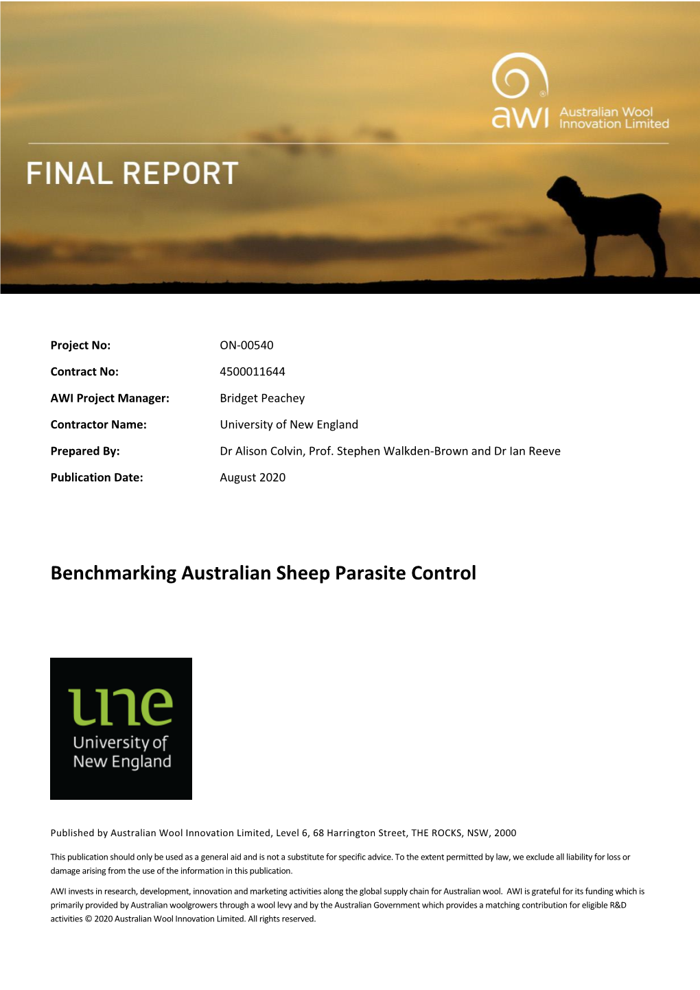 Benchmarking Australian Sheep Parasite Control