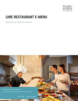 Lime Restaurant E-Menu