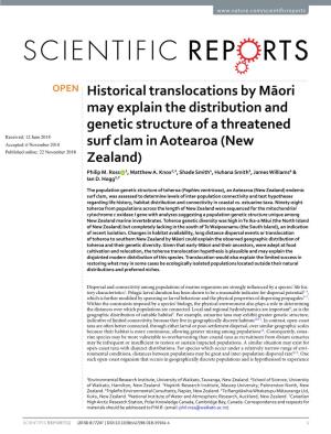 Historical Translocations by Māori May Explain the Distribution and Genetic