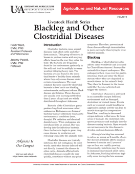 Blackleg and Clostridial Diseases