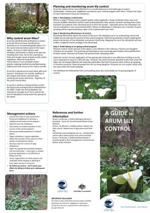 A GUIDE to ARUM LILY CONTROL